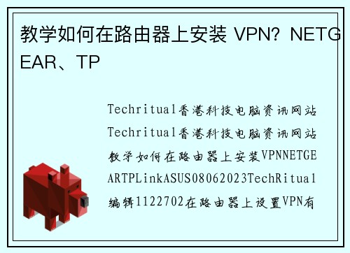 教学如何在路由器上安装 VPN？NETGEAR、TP